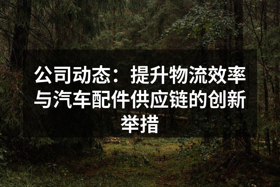 公司物流中心的新智能化系统